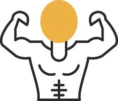 Muscle Man Skined Filled Icon vector
