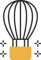 Hot Air Ballon Skined Filled Icon vector