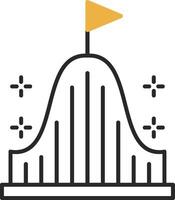 Roller Coaster Skined Filled Icon vector