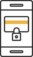 Secure Payment Skined Filled Icon vector