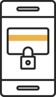 Secure Payment Skined Filled Icon vector