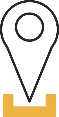 Location Pin Skined Filled Icon