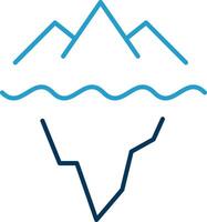 Iceberg Line Blue Two Color Icon vector