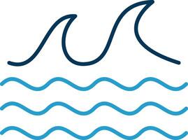 Sea Line Blue Two Color Icon vector