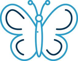 Butterfly Line Blue Two Color Icon vector