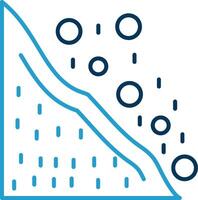 Snowslide Line Blue Two Color Icon vector