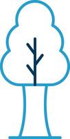 Tree Line Blue Two Color Icon vector