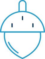Acorn Line Blue Two Color Icon vector