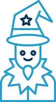 Wizard Line Blue Two Color Icon vector