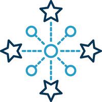 Fireworks Line Blue Two Color Icon vector