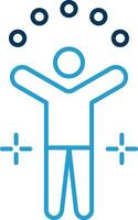 Juggling Ball Line Blue Two Color Icon vector