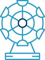 Ferris Wheel Line Blue Two Color Icon vector