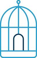 Circus Cage Line Blue Two Color Icon vector