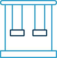 Trapeze Line Blue Two Color Icon vector