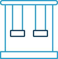 Trapeze Line Blue Two Color Icon vector