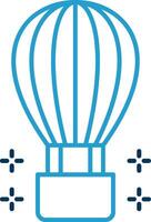 Hot Air Ballon Line Blue Two Color Icon vector