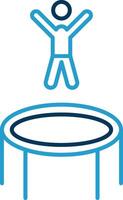 Trampoline Line Blue Two Color Icon vector