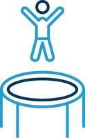 Trampoline Line Blue Two Color Icon vector