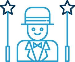 Magician Line Blue Two Color Icon vector