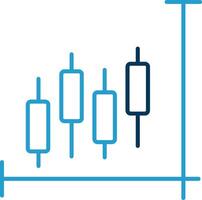 Stock Market Line Blue Two Color Icon vector