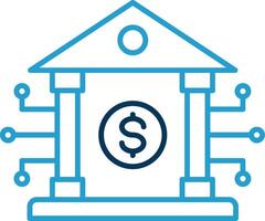 Banking System Line Blue Two Color Icon vector