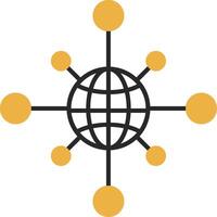 Networking Skined Filled Icon vector