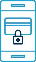 Secure Payment Line Blue Two Color Icon vector