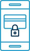 Secure Payment Line Blue Two Color Icon vector