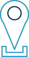 Location Pin Line Blue Two Color Icon vector