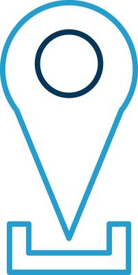 Location Pin Line Blue Two Color Icon