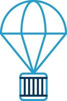 Parachute Line Blue Two Color Icon vector