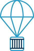 Parachute Line Blue Two Color Icon vector