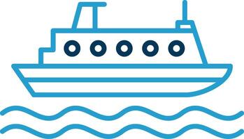 Cruiser Line Blue Two Color Icon vector