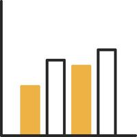 Bar Chart Skined Filled Icon vector
