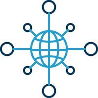 Networking Line Blue Two Color Icon vector