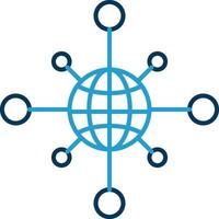 Networking Line Blue Two Color Icon vector