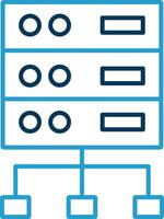 estructurado datos línea azul dos color icono vector