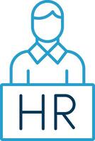 Human Resources Line Blue Two Color Icon vector