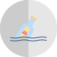 mensaje en un botella plano escala icono vector