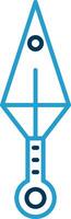 Kunai Line Blue Two Color Icon vector