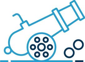 Cannon Line Blue Two Color Icon vector