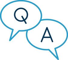 Question And Answer Line Blue Two Color Icon vector