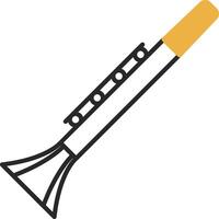 Clarinet Skined Filled Icon vector