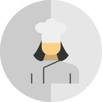 dama cocinero plano escala icono vector