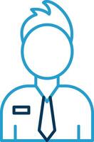 Employee Line Blue Two Color Icon vector