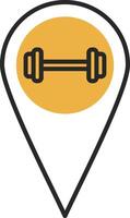 Gym Location Skined Filled Icon vector