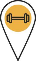 gimnasio ubicación desollado lleno icono vector