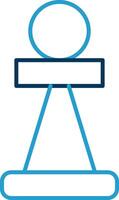 Pawn Line Blue Two Color Icon vector