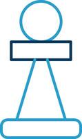 Pawn Line Blue Two Color Icon vector