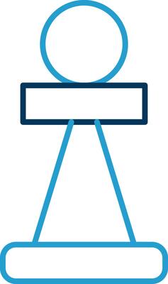 Pawn Line Blue Two Color Icon